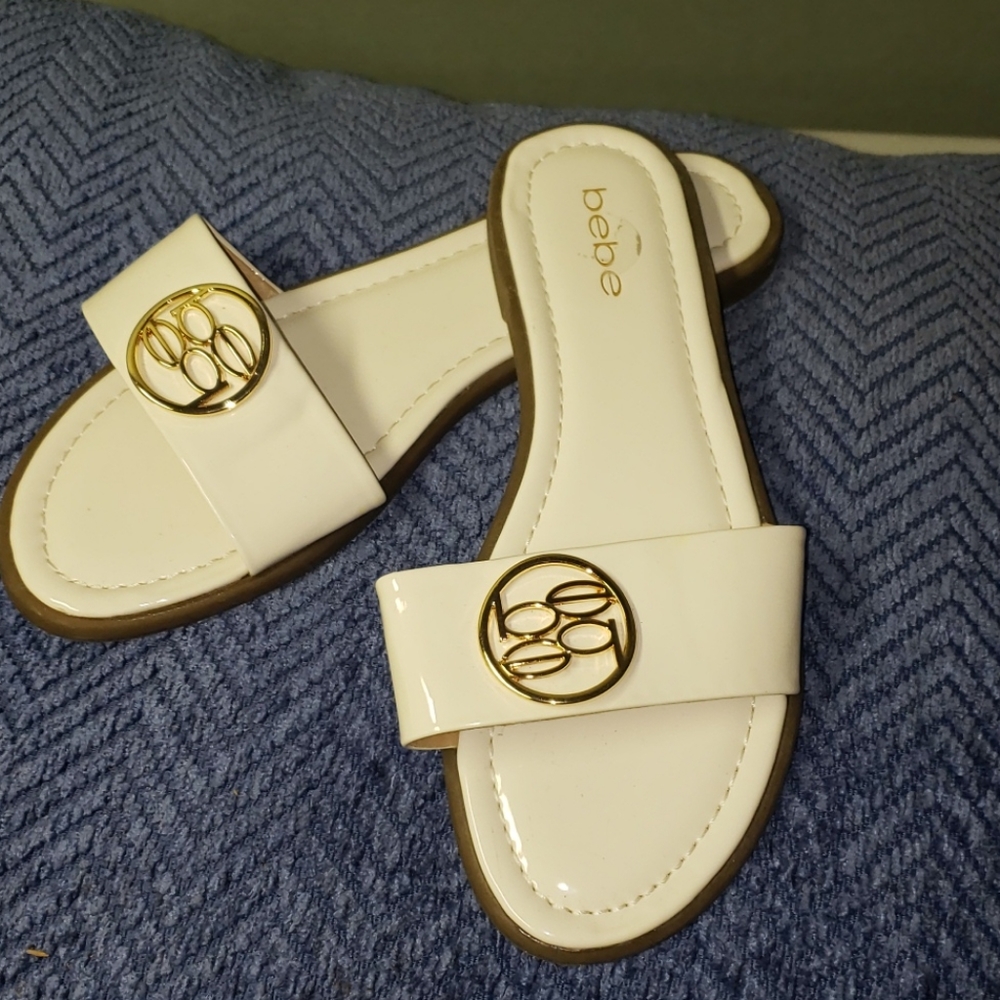 Babe White and Gold Patin Leather Shine.